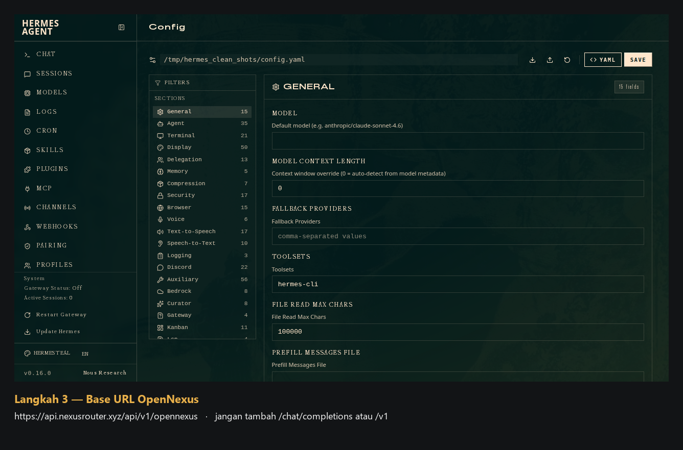Isi Base URL OpenNexus