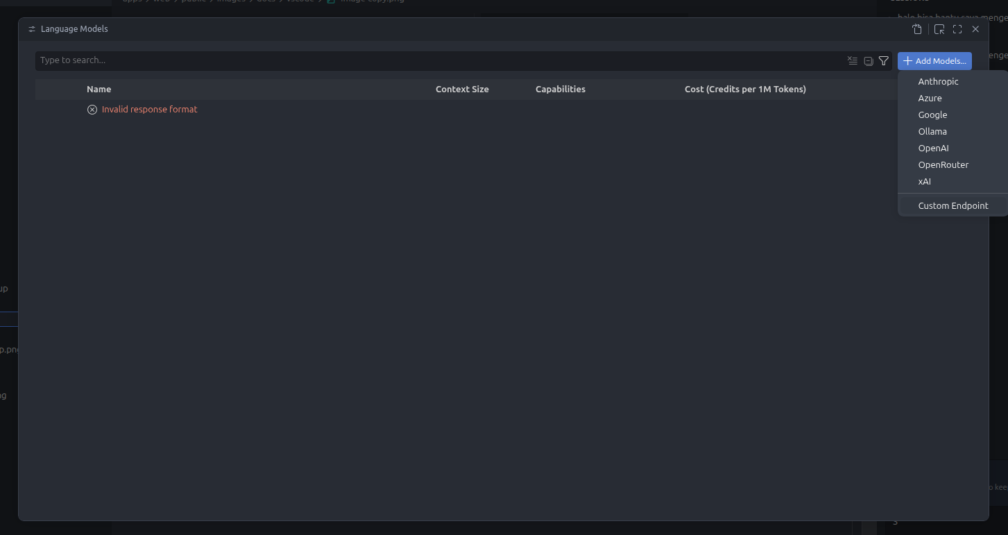 Pilih Custom Endpoint